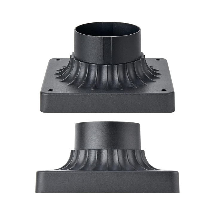 Outdoor Pier Post Light Mount Cast Aluminum Matte Black for 3" Poles and Posts