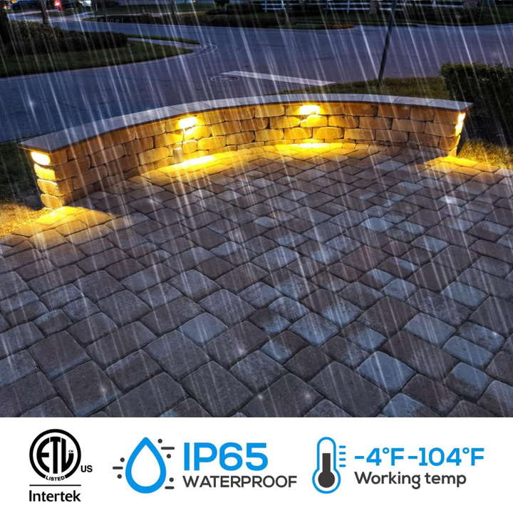 ELA05 8-Pack 7 Inch 4.5W 5CCT LED Retaining Wall Lights, Hardscape Color Changing 12V Low Voltage Landscape Lights Package