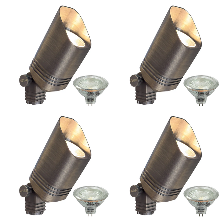 SPB03 4x/8x/12x Package Low Voltage LED Outdoor Landscape Cast Brass Spotlight with 5W 3000K Bulb