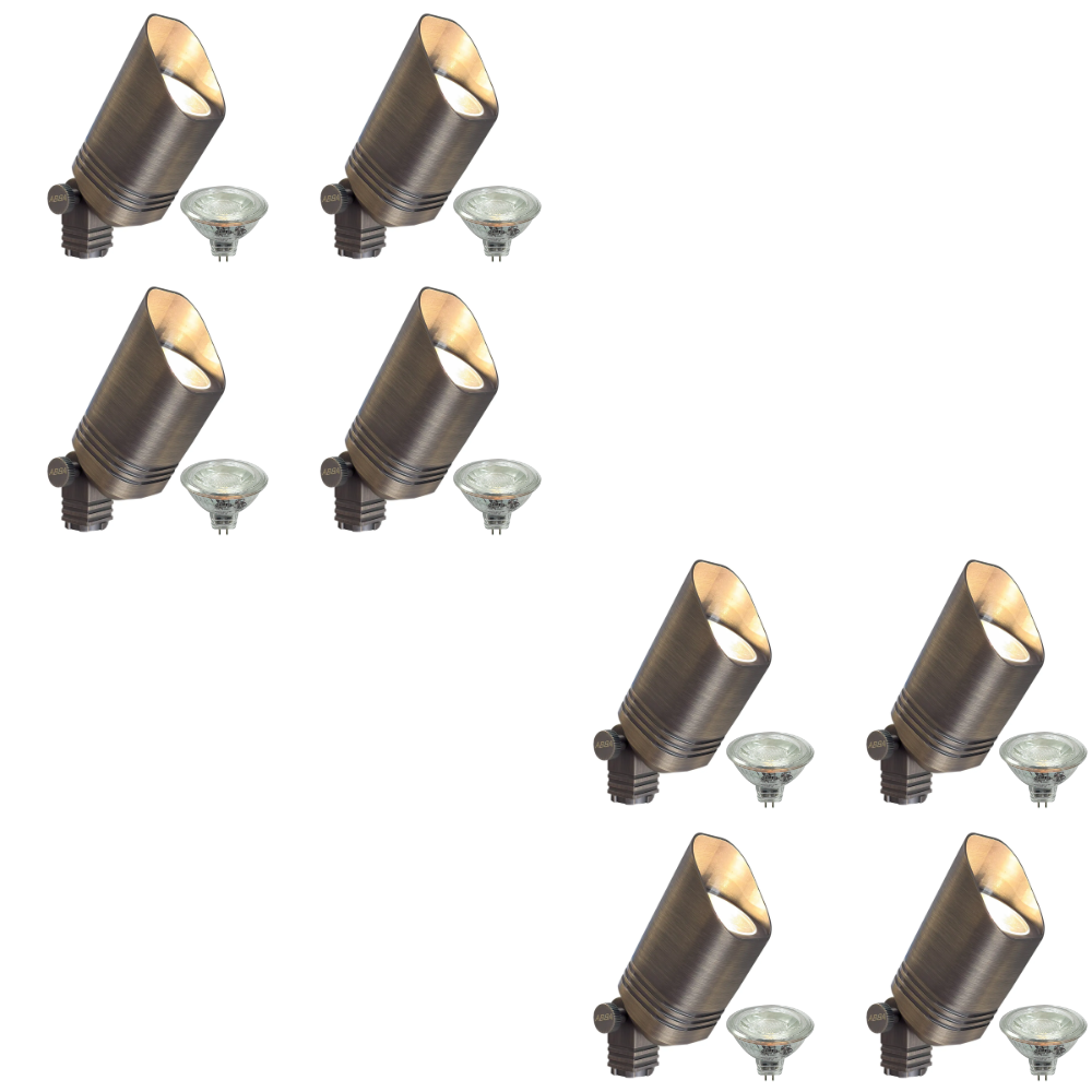 SPB03 4x/8x/12x Package Low Voltage LED Outdoor Landscape Cast Brass Spotlight with 5W 3000K Bulb