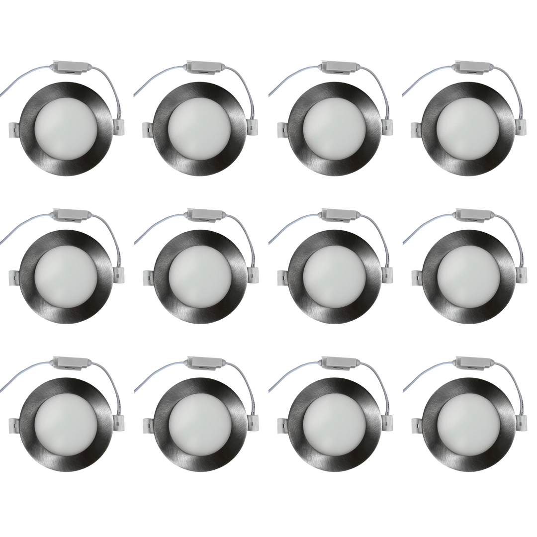 CB04 4x/8x/12x Package 10W 3CCT Dimmable Round Slim 12V LED Panel Light Low Voltage Lighting Fixture