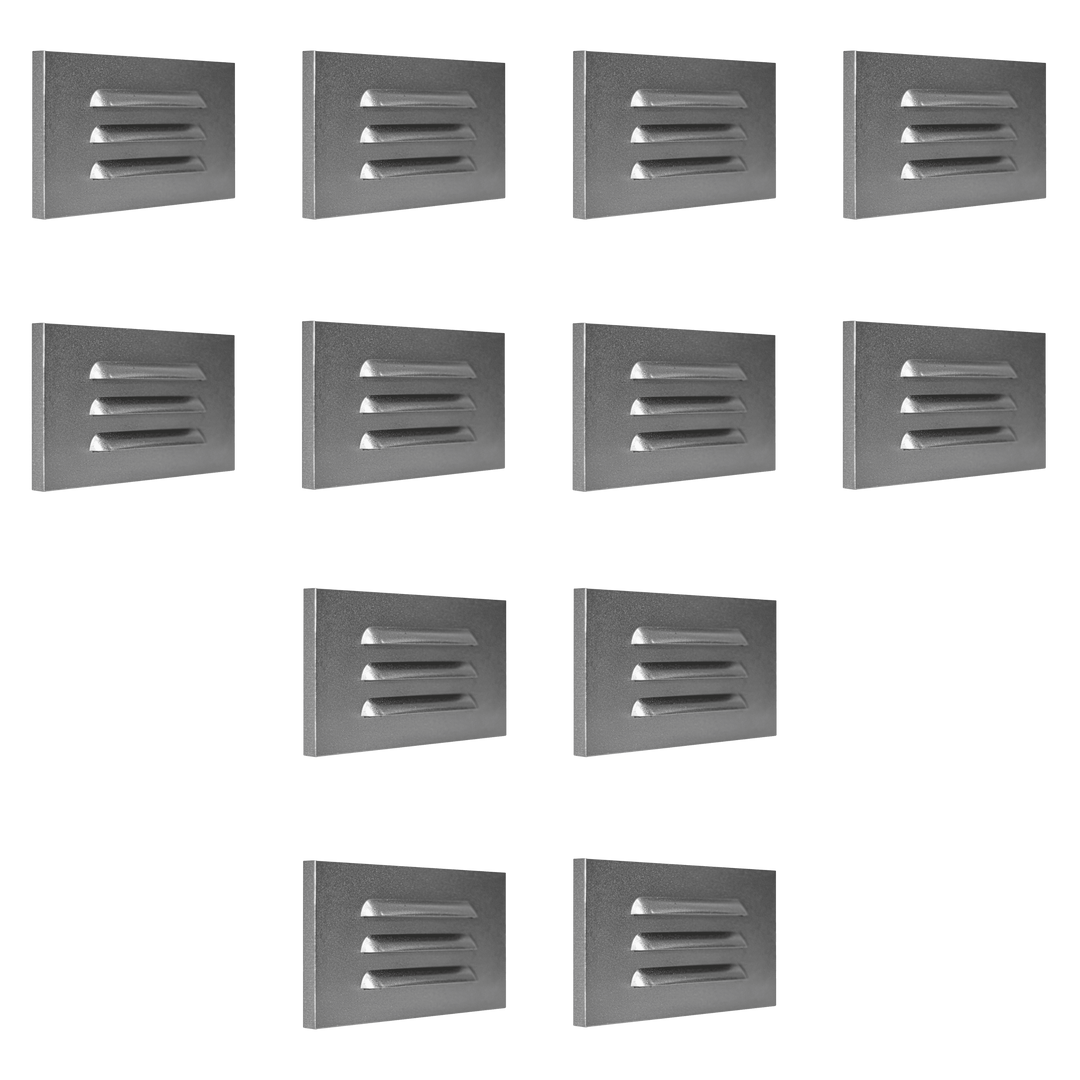 STA11 4x/8x/12x Package 3.5W 3000K Warm White Integrated Rectangular Waterproof Horizontal LED Step Light Wall Lighting Fixture