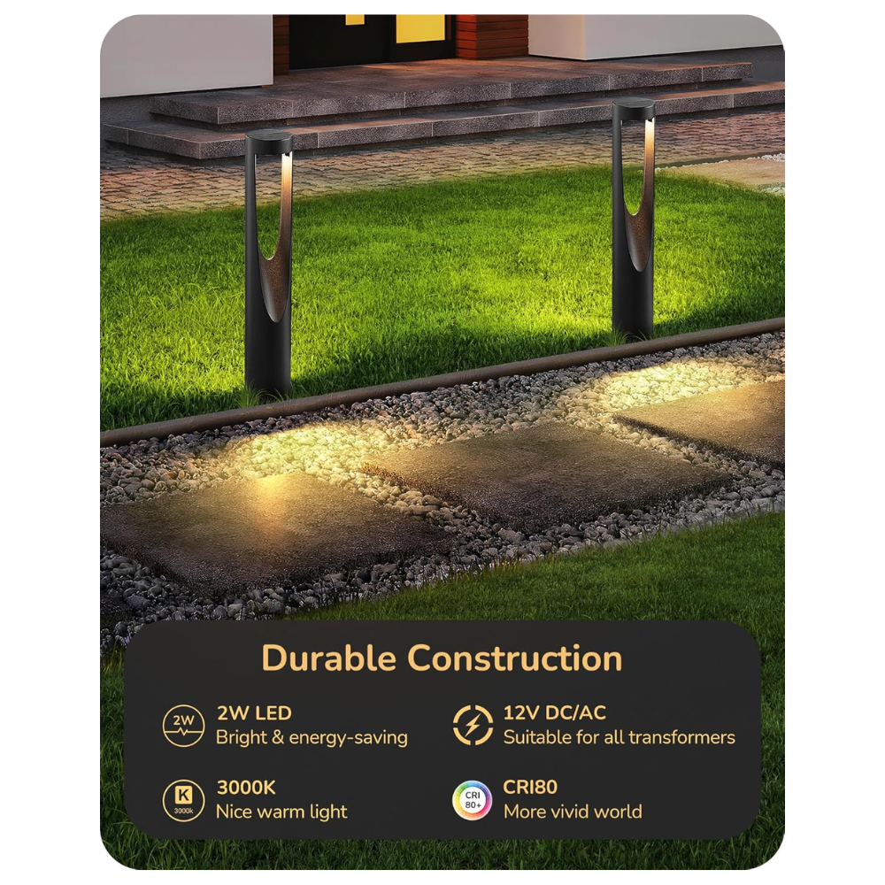 ALP50 6-Pack 2W 3000K Double-sided Light LED Landscape Pathway Light Package, 12V AC/DC