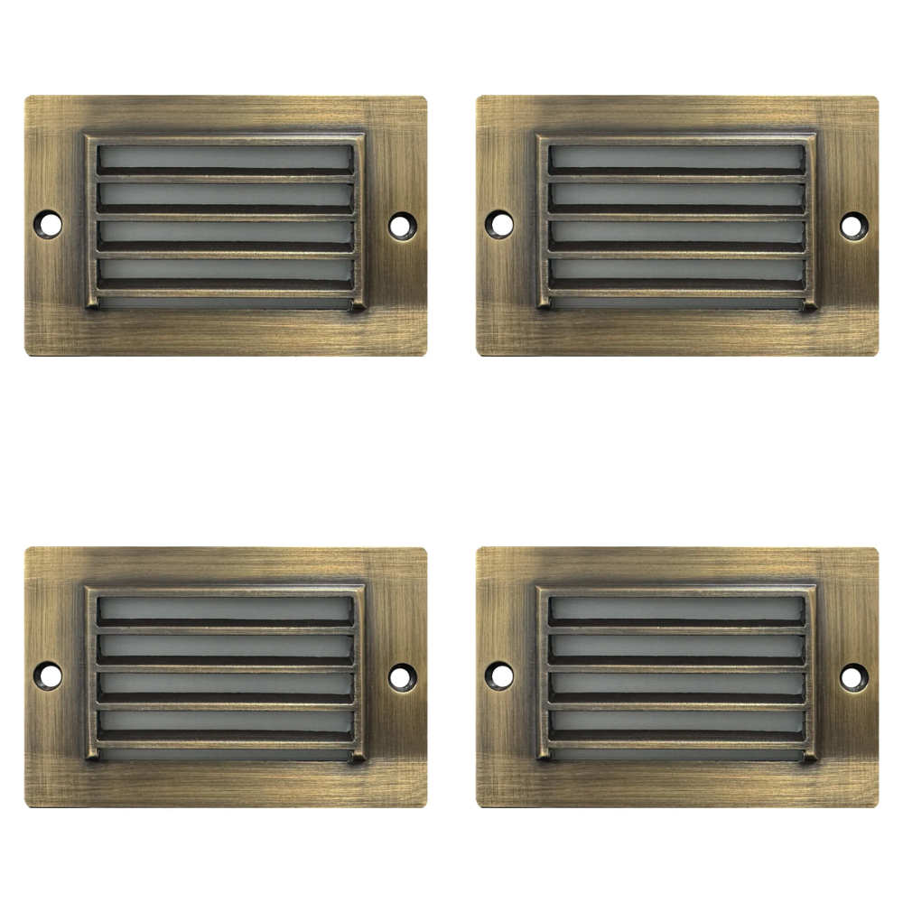 STB07 4x/8x/12x Package 2W LED Surface Mounted Horizontal Outdoor & Indoor Brass Step Light 12V Low Voltage