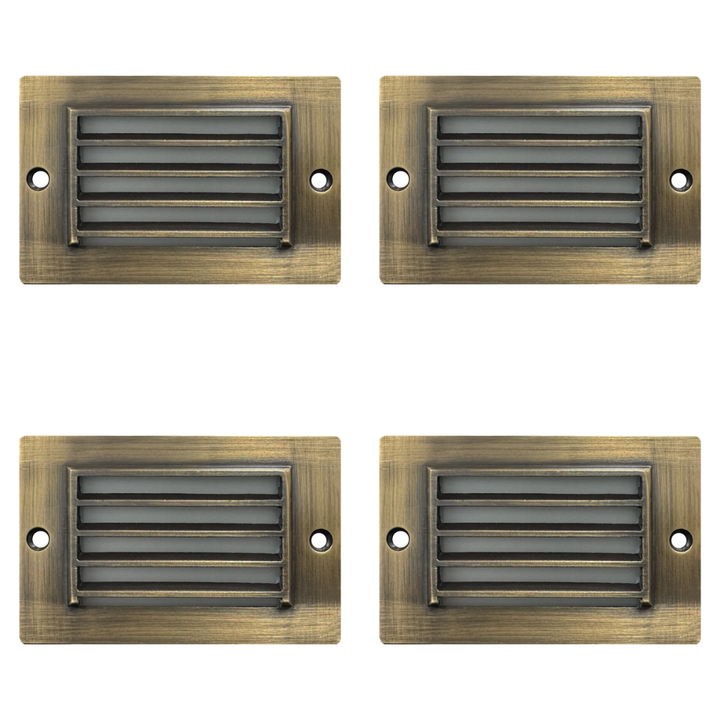 STB07 4x/8x/12x Package 2W LED Surface Mounted Horizontal Outdoor & Indoor Brass Step Light 12V Low Voltage