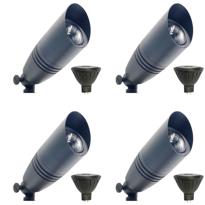 SPBP06 Tulay Black Brass Spot Light 4x/8x/12x MR16 5W 2700K Package Low Voltage Landscape Lighting