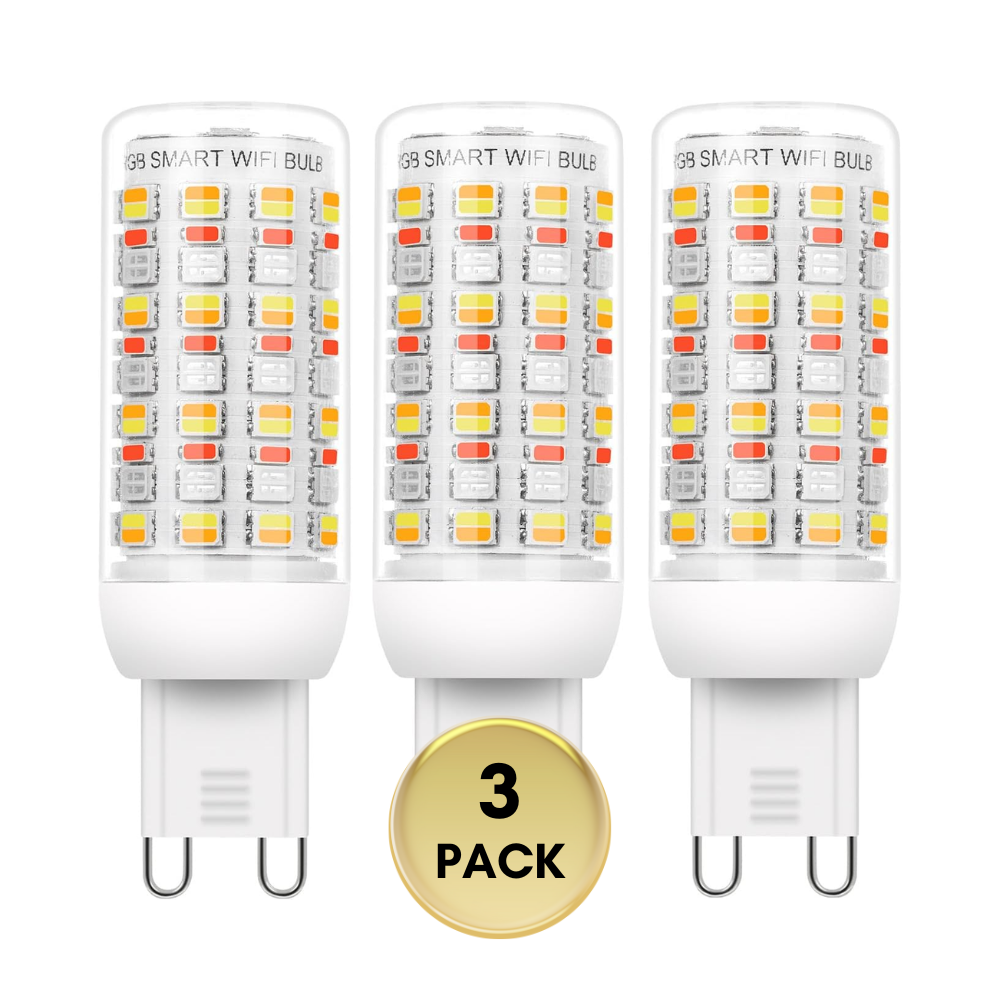RGBCW G9 4W Smart WI-FI Control LED Light Bulb 2/3 Pack, Energy Saving RGBCW Color Changing 2700K-6500K High Voltage 120V Outdoor LED Bulb Compatible with Alexa and Google Assistant