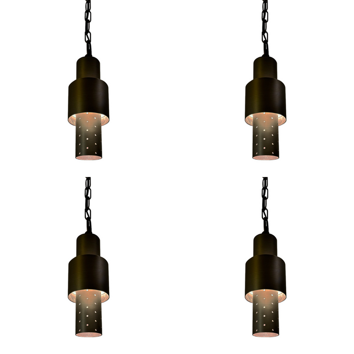 HLB02 4x/8x/12x Package 12V LED Low Voltage Brass Cylinder Pendant Light Hanging Downlight Fixture 5W 3000K Bulb