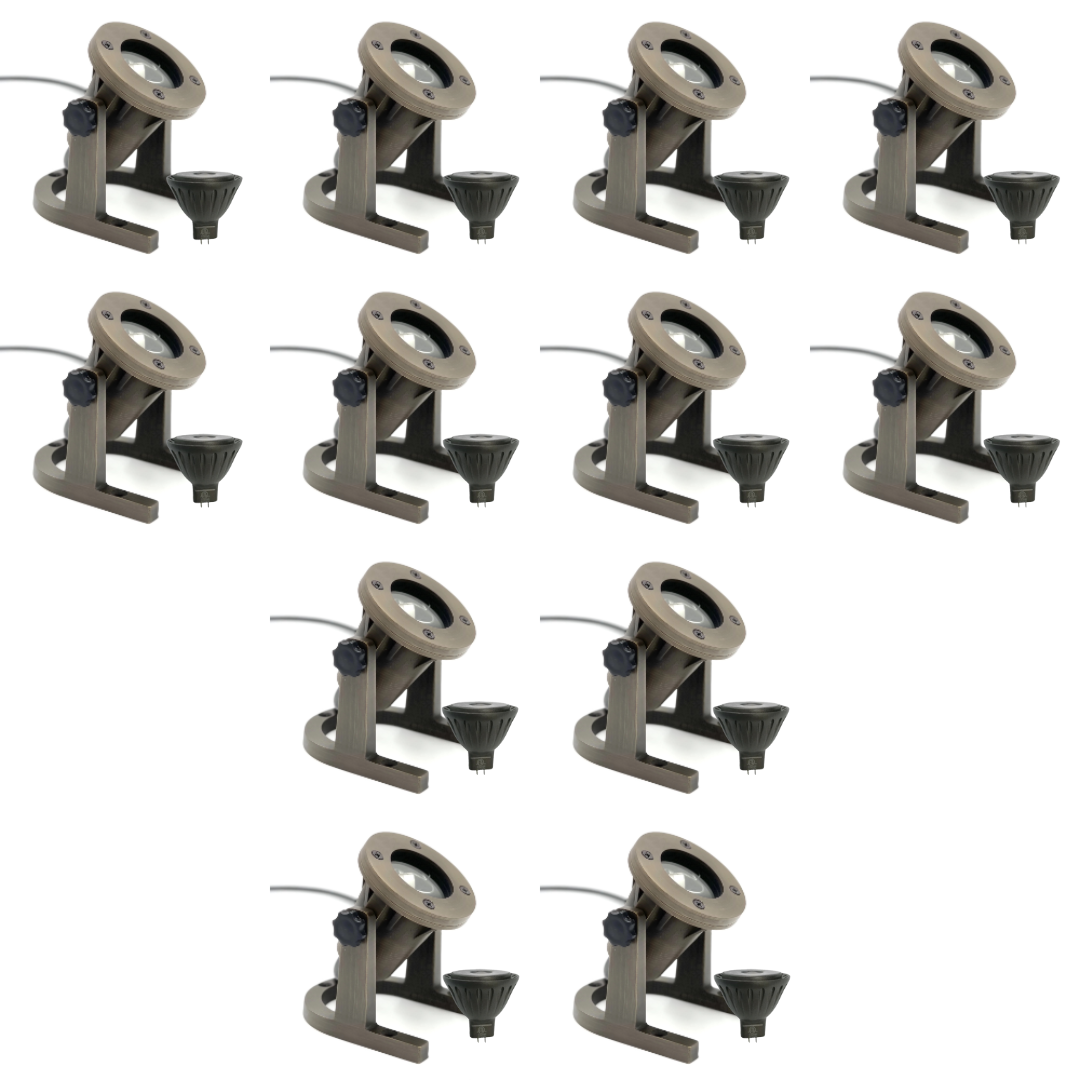 UWL01B Cast Brass Underwater Light 4x/8x/12x MR16 4W Dimmable 2700K Package 12V IP67 Low Voltage Outdoor Lighting