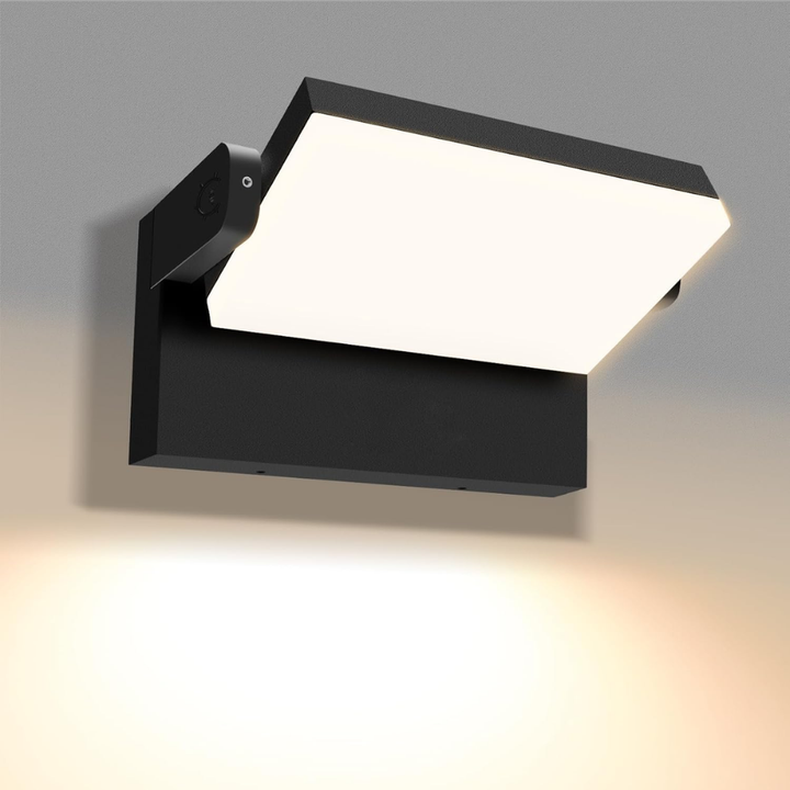 SCA03 Adjustable 20W/40W/55W 3CCT 3000K/4000K/6500K Integrated LED Wall Sconce Flood Light 9″x5.9″x4.5″ 120V Line Voltage Aluminum Wall Sconce Lighting IP65 Waterproof