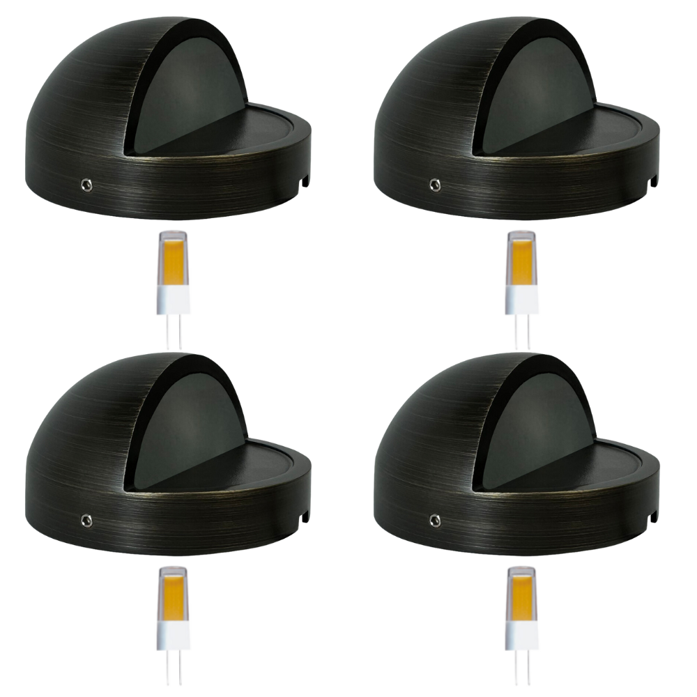 STB09 4x/8x/12x Package LED Round Deck Light Surface Mount Low Voltage Landscape Lighting 3W 3000K Bulb