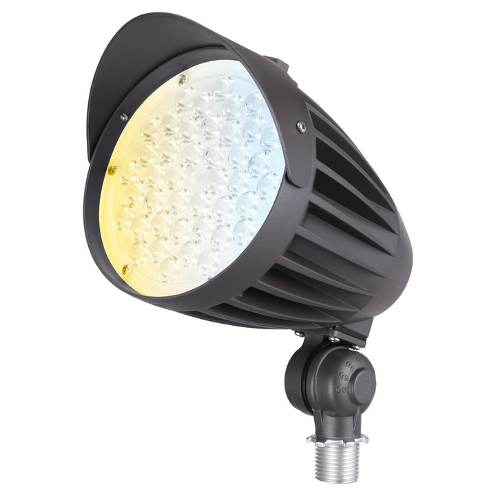 CDLCC40 120V Line Voltage Cast Aluminum Spotlight | 20W/30W/40W Adjustable Wattage 3CCT 3000K/4000K/5000K LED Bullet Flood Light, Photocell, 4880LM 100-277V Commercial Landscape Lights, ETL Listed IP65