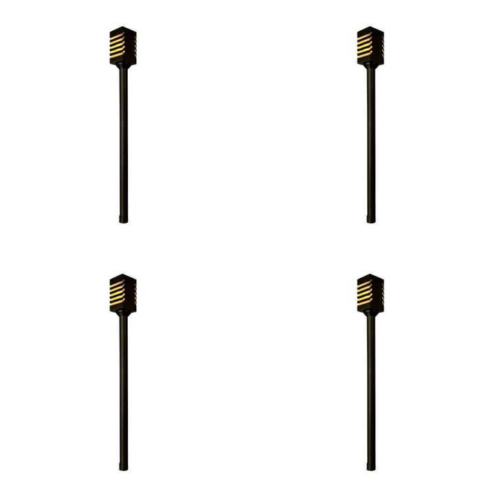 PLB24 4x/8x/12x Package Cast Brass Path and Area Light LED Low Voltage Pathway Outdoor Lighting Landscape Fixture 3W 3000K Bulb