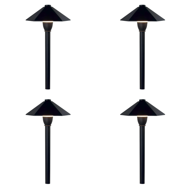 Outdoor Landscape Lighting LED 12V Low Voltage CDPA78 4x/8x/12x Package 3W 12V AC/DC Low Voltage Hexagon Umbrella Hat 5CCT Integrated LED Aluminum Path Light 4 Pack