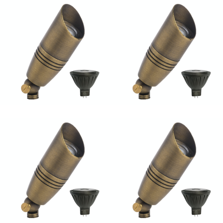 SPBP06 Tulay Antique Brass Spot Light 4x/8x/12x MR16 5W 2700K Package Low Voltage Landscape Lighting