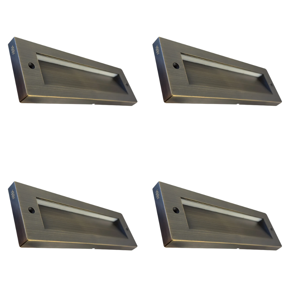 Outdoor Landscape Lighting LED 12V Low Voltage STBCC18 4x/8x/12x Package 3CCT 3W LED Cast Brass Outdoor Horizontal Modern Step Light 12V Low Voltage Lighting Natural Brass 4 Pack