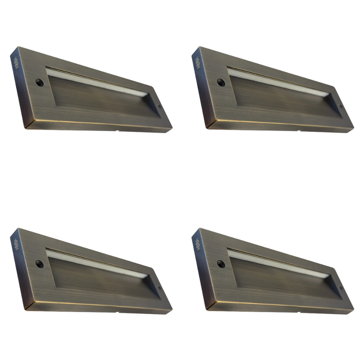 Outdoor Landscape Lighting LED 12V Low Voltage STBCC18 4x/8x/12x Package 3CCT 3W LED Cast Brass Outdoor Horizontal Modern Step Light 12V Low Voltage Lighting Natural Brass 4 Pack