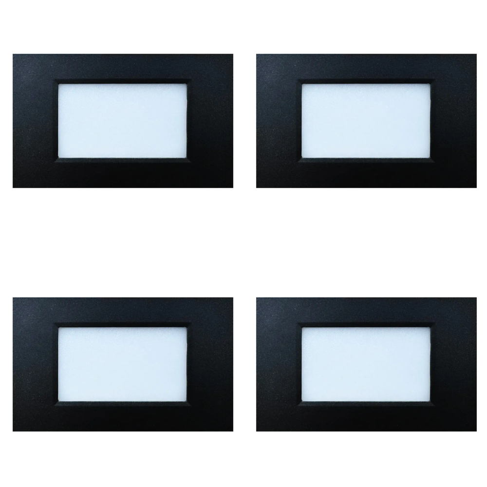 Outdoor Landscape Lighting LED 12V Low Voltage STA10 4x/8x/12x Package 3.5W 12V Low Voltage 3CCT Rectangular Waterproof Horizontal LED Aluminum Stair Step Light Fixture Black 4 Pack