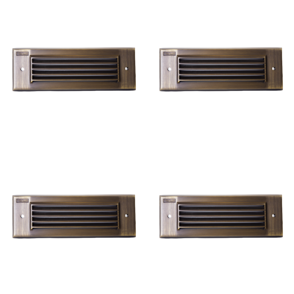 Outdoor Landscape Lighting LED 12V Low Voltage STBCC17 4x/8x/12x Package Cast Brass 1W-4W 3CCT Adjustable LED Outdoor Step Light 12V Low Voltage Lighting Natural Brass 4 Pack
