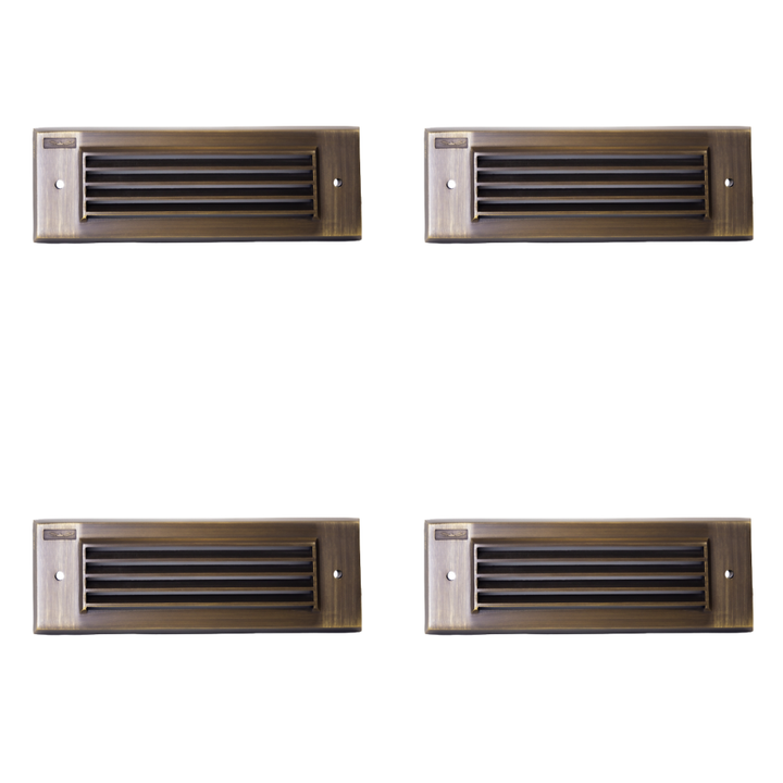 Outdoor Landscape Lighting LED 12V Low Voltage STBCC17 4x/8x/12x Package Cast Brass 1W-4W 3CCT Adjustable LED Outdoor Step Light 12V Low Voltage Lighting Natural Brass 4 Pack