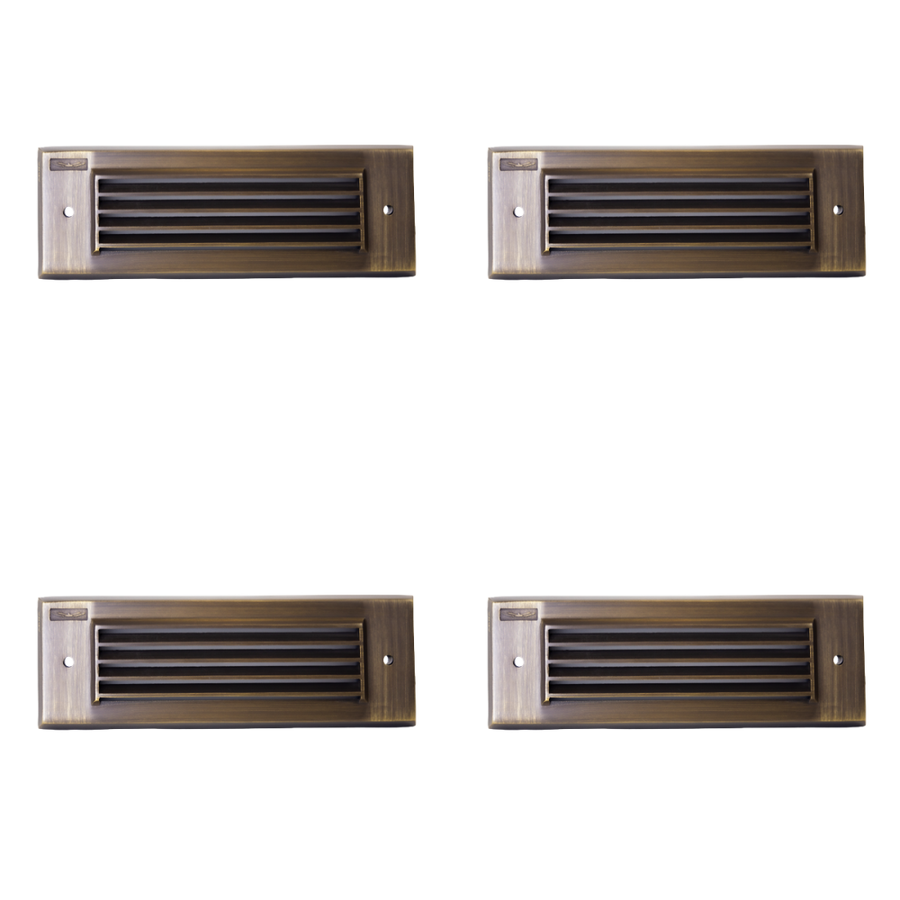 Outdoor Landscape Lighting LED 12V Low Voltage STBCC17 4x/8x/12x Package Cast Brass 1W-4W 3CCT Adjustable LED Outdoor Step Light 12V Low Voltage Lighting Natural Brass 4 Pack