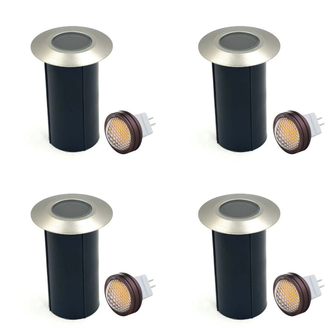 UNBP07 Mortirolo Brass / Stainless Steel In-Ground Well Light 4x/8x/12x MR8 2.5W Dimmable 2700K Package Low Voltage Outdoor Lighting