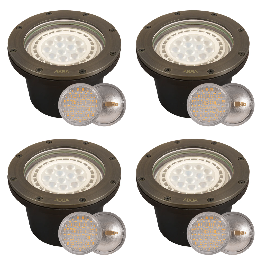 UNB08 4x/8x/12x Package Cast Brass 12V Low Voltage Commercial PAR36 LED In-ground Well Light IP65 Waterproof 10W 160° 3000K