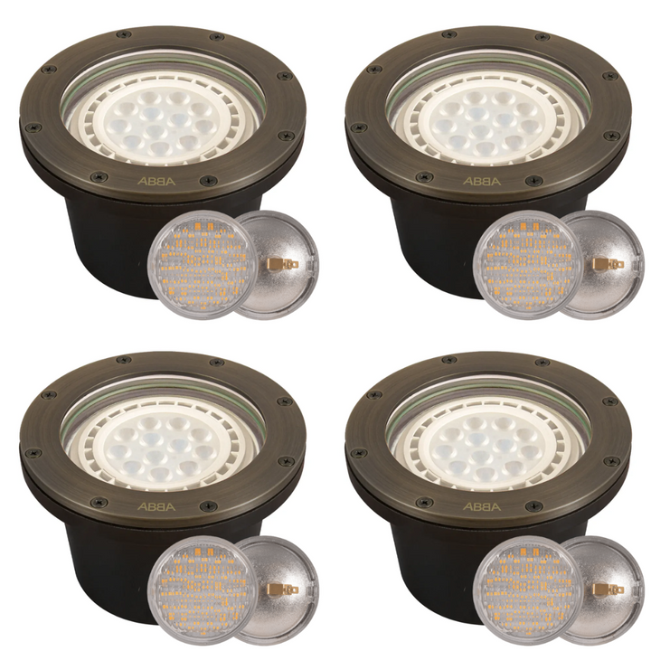 UNB08 4x/8x/12x Package Cast Brass 12V Low Voltage Commercial PAR36 LED In-ground Well Light IP65 Waterproof 10W 160° 3000K