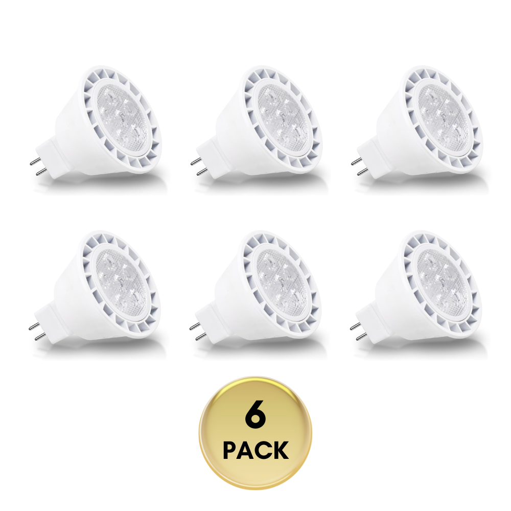 6-Pack MR16 7W 12V Low Voltage LED Bulbs 490LM Dimmable Energy Saving Waterproof Light CE & RoHS Certified