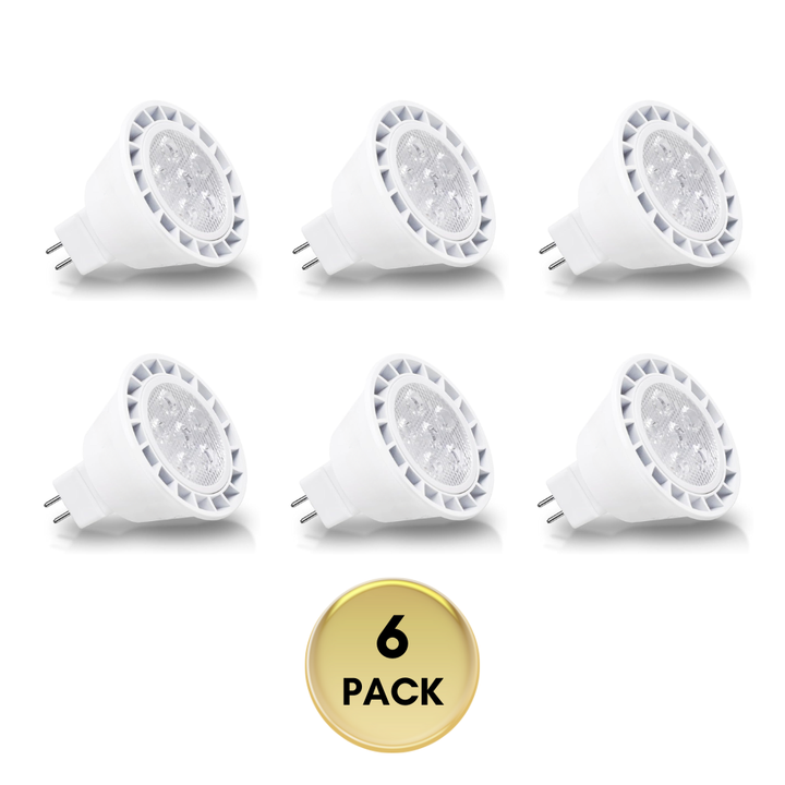 6-Pack MR16 7W 12V Low Voltage LED Bulbs 490LM Dimmable Energy Saving Waterproof Light CE & RoHS Certified