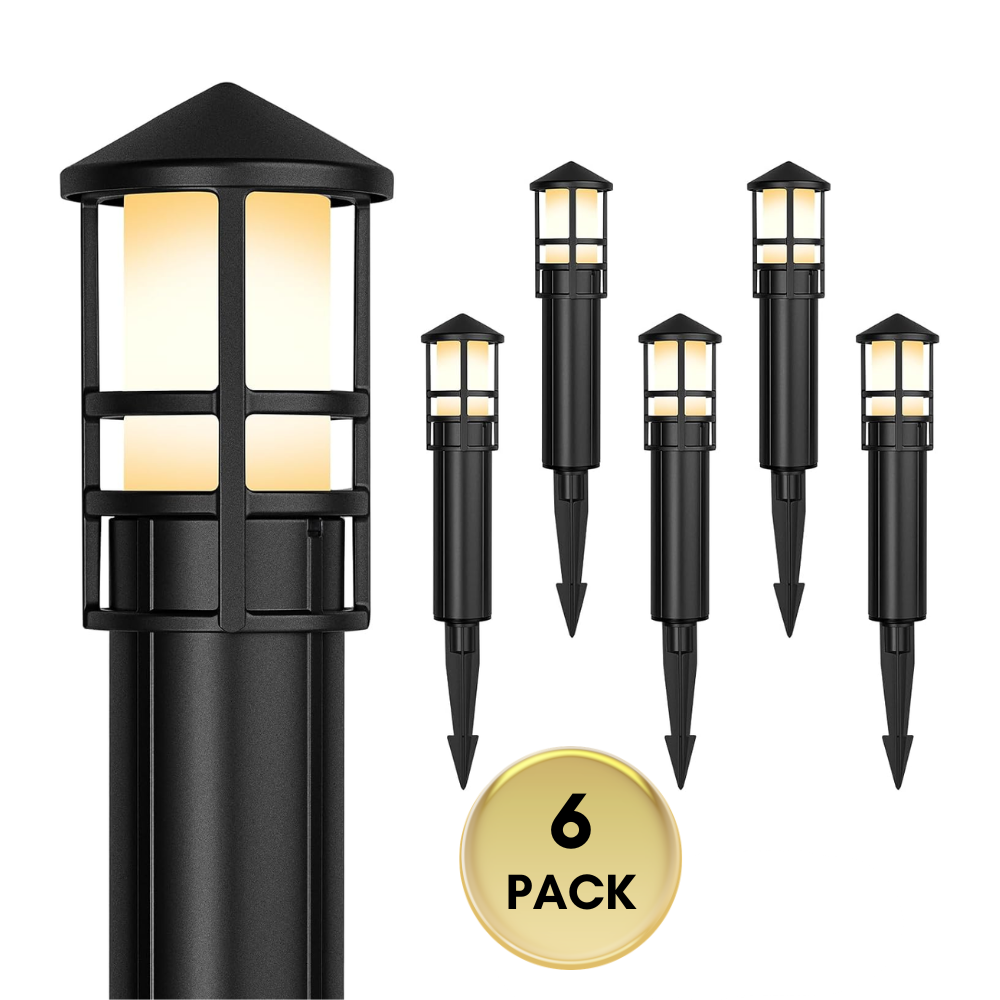 ALP53 Paquete de 10 luces para caminos de bajo voltaje Aluminio fundido, 3 W 12 V CA/CC Iluminación LED para caminos