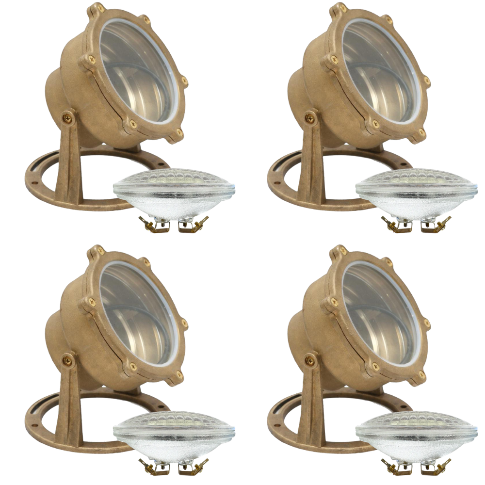 ULB02 4x/8x/12x Package Cast Brass PAR36 LED 12V Low Voltage Underwater Pond Light IP68 Waterproof 10W 160° 3000K Bulb