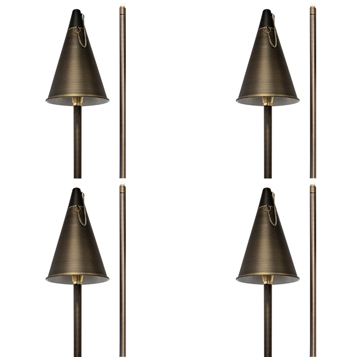 PL77B with G4 3W 2700K 4x/8x/12x Package Solid Brass 60" Tiki Torch Path Light - Light Bronze Finish Low Voltage Landscape Lighting