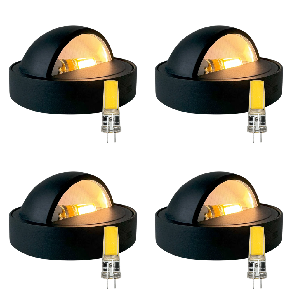 STB09 4x/8x/12x Package LED Brass Round Deck Light Surface Mount 12V Low Voltage Landscape Lighting 3W 3000K Bulb