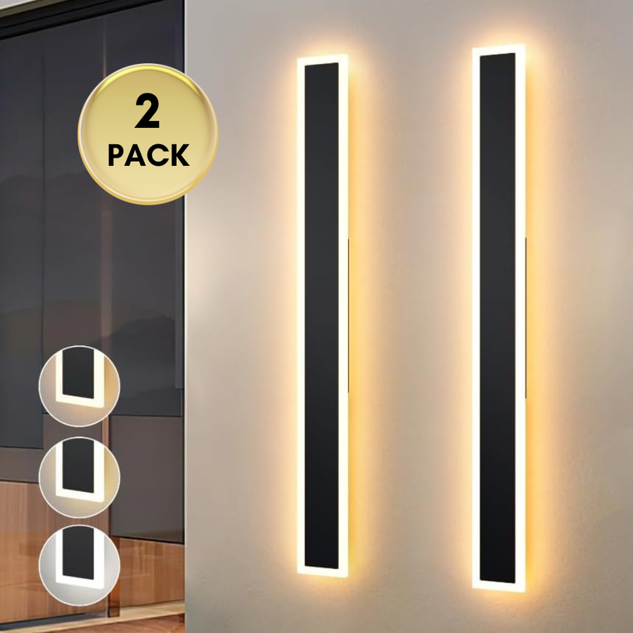 Outdoor Landscape Lighting LED 12V Low Voltage SCH15 2-Pack 3CCT 39.4 Inch LED Rectangular Modern Outdoor Wall Sconce Light Dimmable 120V Line Voltage IP65