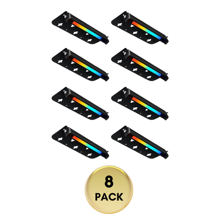 ELRA01 8-Pack 7 Inch 2.8W RGBCW App Controlled LED Retaining Wall Lights, Hardscape Color Changing 12V Low Voltage Landscape Lights Package