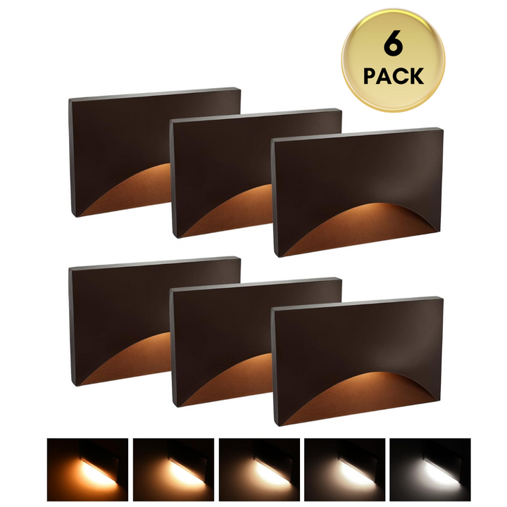 STLA10 6-Pack 6W Bajo voltaje 10" LED Luces de paso al aire libre, 12V LED Luces de cubierta Luces de paisaje