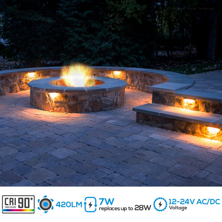 ELA09 8-Pack 12 Inch 2700K/5000K 3W/5W/7W LED Retaining Wall Lights, Hardscape Color Changing 12V Low Voltage Landscape Lights Package