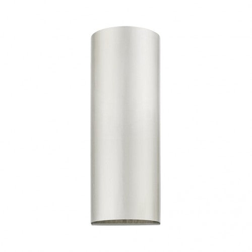22061-91 Bond Outdoor 1 E26 Medium Base Light Bulb Socket Outdoor ADA-Compliant Half Cylinder Wall Sconce 4.25"x7" Stainless Steel with Brushed Nickel Finish 120V for Garden, Interior, Exterior and Patio