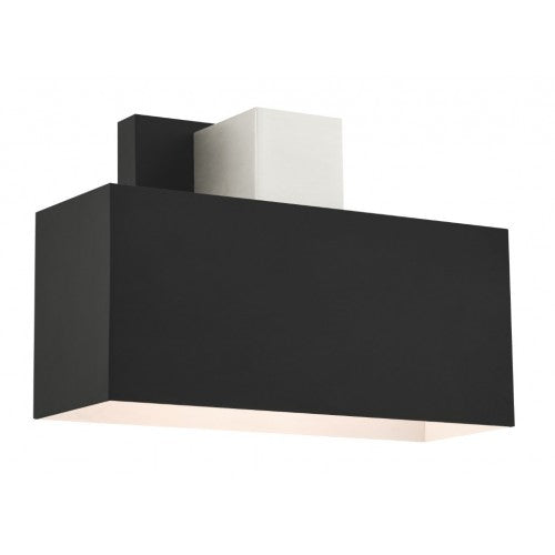 22423-04 Lynx Indoor/Outdoor 1 E26 Medium Base Light Bulb Socket ADA-Compliant Solid Brass Wall Sconce 6.25"x9"  Black with Brushed Nickel Accents Finish 120V for Garden, Interior, Exterior and Patio