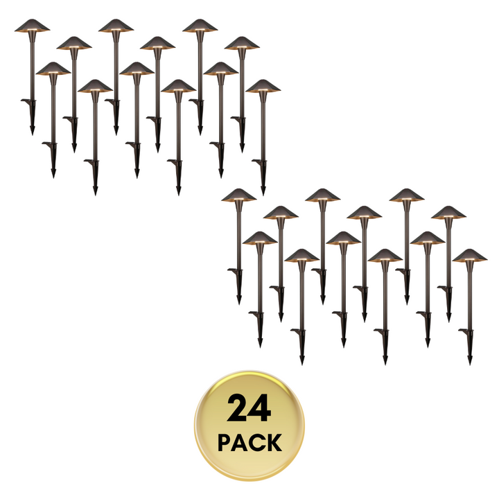 CDPAL03 Ombrello Spigoloso LED Landscape 3CCT Pathway Lights, 3000K/4000K/5000K, 5W 12-24V AC/DC Low Voltage Oil-Rubbed Bronze Hexagonal Outdoor Landscape Lighting