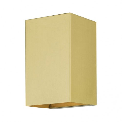 24671-32 Derby Outdoor 1 E26 Medium Base Light Bulb Socket Outdoor ADA-Compliant Stainless Steel Wall Sconce 4.25"x7" Satin Gold Finish 120V for Garden, Exterior and Patio