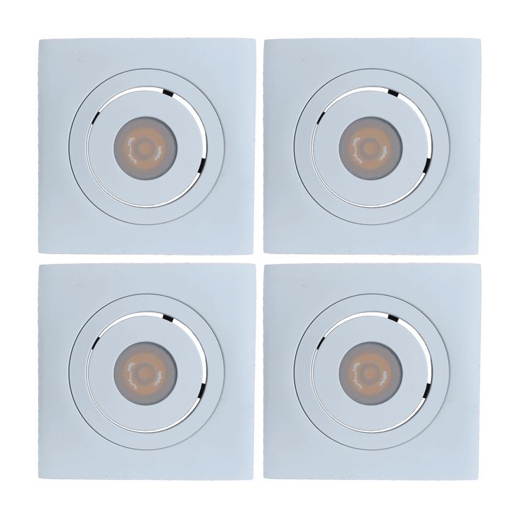 CB06 4x/8x/12x Package Dimmable Recessed Square Cast Aluminum LED Puck Light Cabinet Downlighting 3000K or 5000K