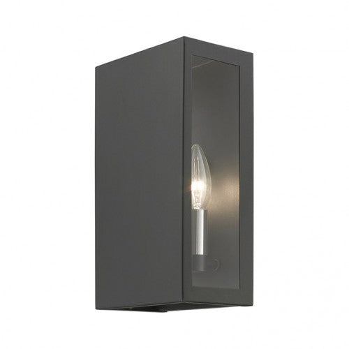 29122-14 Winfield Outdoor 2 E12 Candelabra Base Light Bulb Sockets Outdoor ADA-Compliant Stainless Steel Wall Sconce 6"x11" Textured Black with Brushed Nickel Candles Finish 120V for Garden, Interior, Exterior and Patio