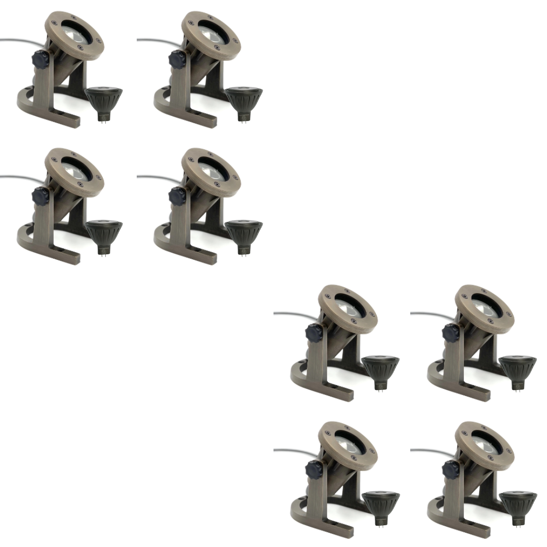 UWL01B Cast Brass Underwater Light 4x/8x/12x MR16 4W Dimmable 2700K Package 12V IP67 Low Voltage Outdoor Lighting