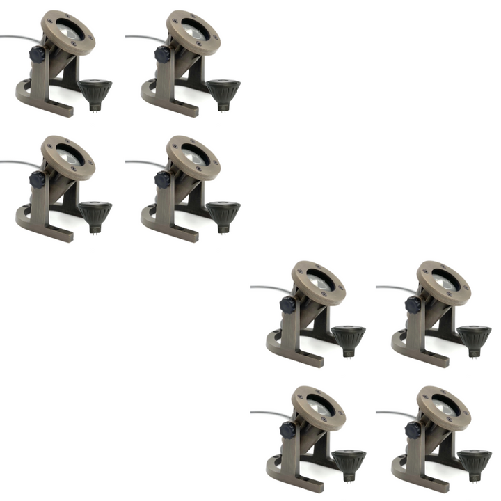 UWL01B Cast Brass Underwater Light 4x/8x/12x MR16 4W Dimmable 2700K Package 12V IP67 Low Voltage Outdoor Lighting