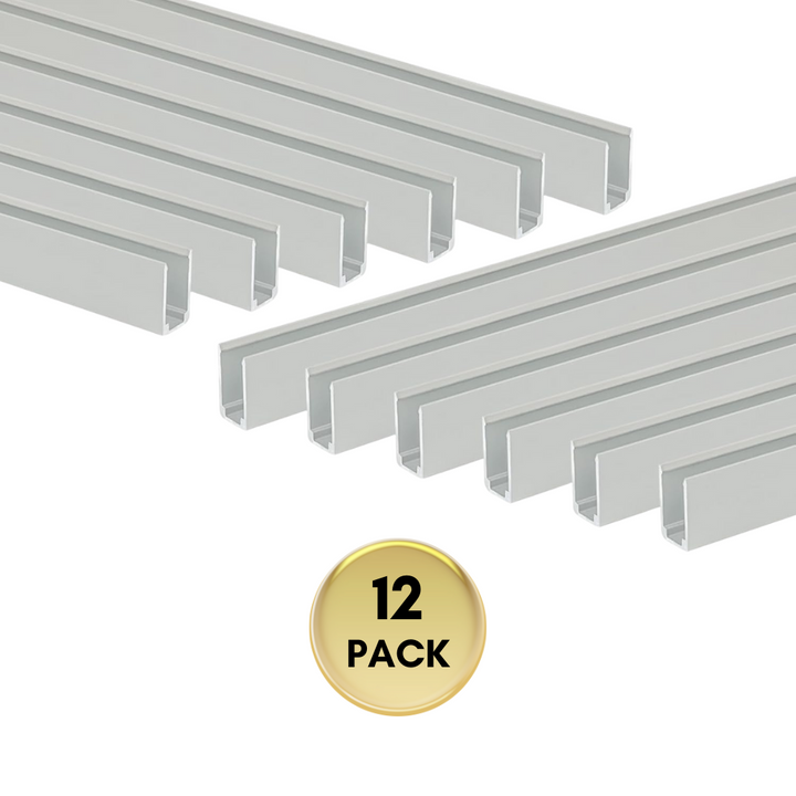 AC13 12-Pack 16.5"/1.37ft Aluminum Channel Track for 6mm and 8mm LED Silicon Neon Strip Lights Package