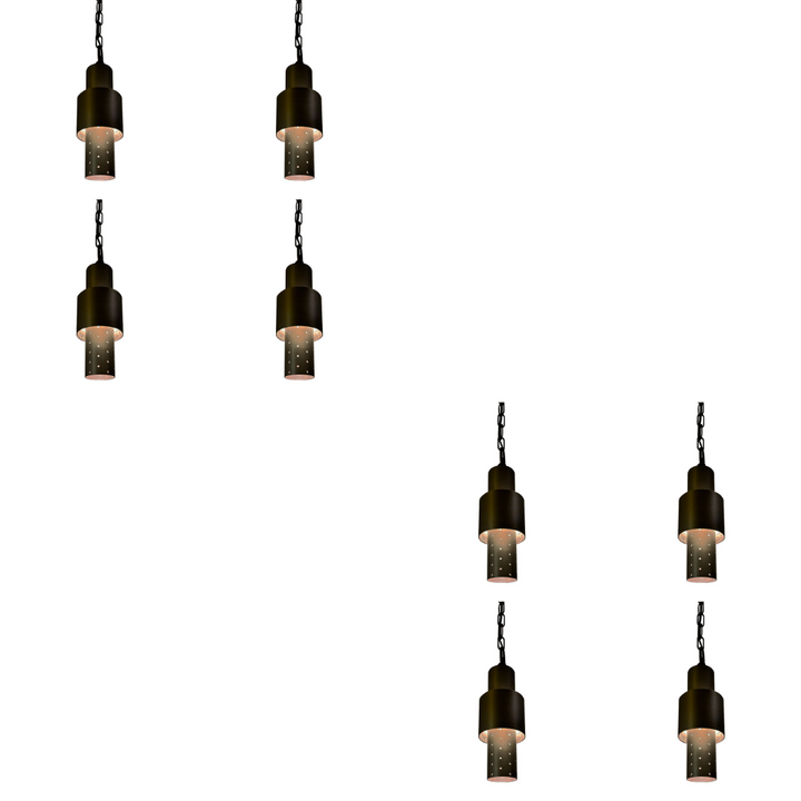 HLB02 4x/8x/12x Package 12V LED Low Voltage Brass Cylinder Pendant Light Hanging Downlight Fixture 5W 3000K Bulb