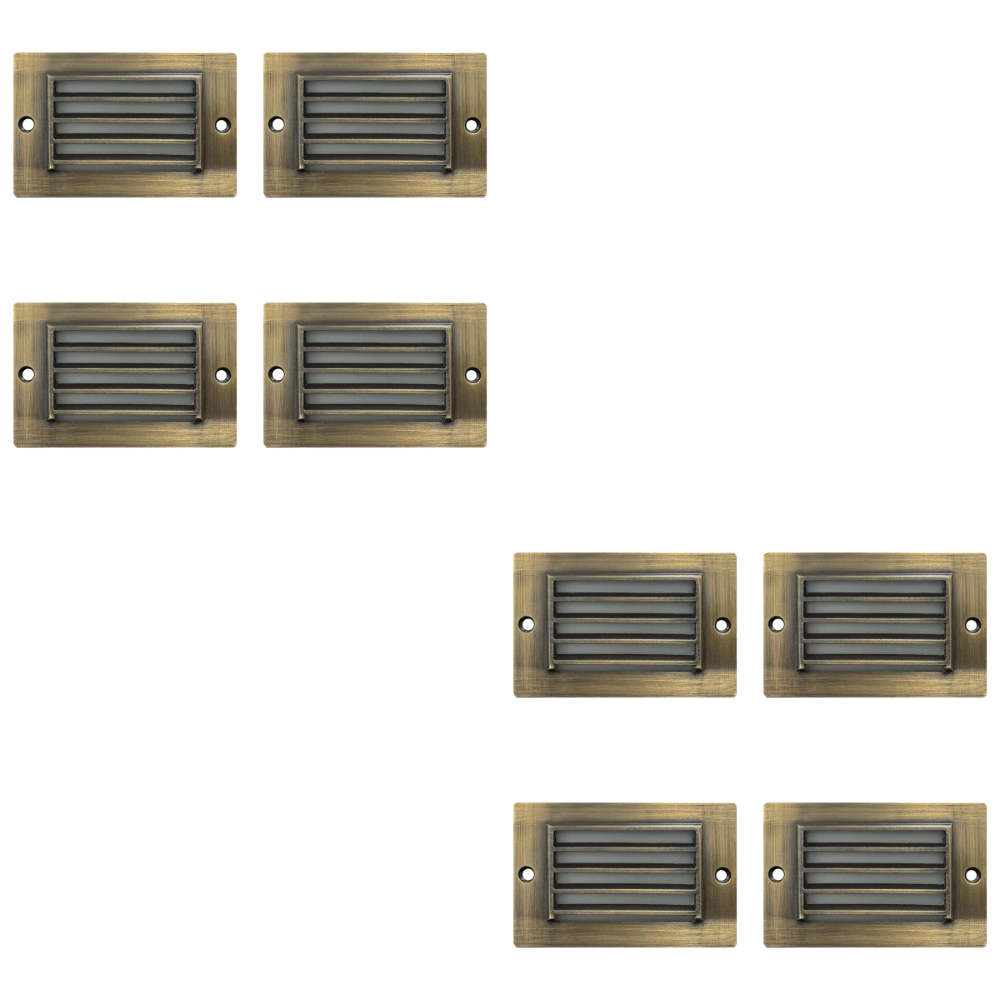 STB07 4x/8x/12x Package 2W LED Surface Mounted Horizontal Outdoor & Indoor Brass Step Light 12V Low Voltage