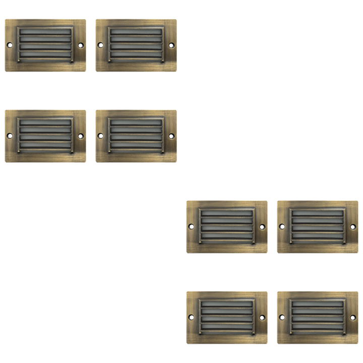 STB07 4x/8x/12x Package 2W LED Surface Mounted Horizontal Outdoor & Indoor Brass Step Light 12V Low Voltage